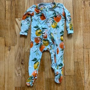 Posh Peanut footie ruffled zippered onesie.